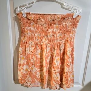 Strapless Floral Blouse